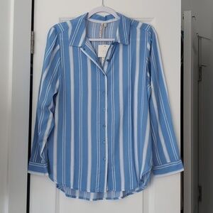 NWOT Striped Button Up Work Shirt
